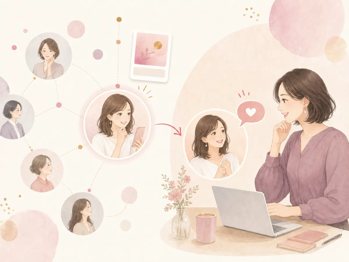 関心の高い方へ個別にフォローする様子のイラスト